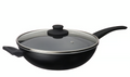 Wok with lid, non-stick coating black, 28 cm